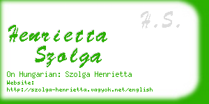 henrietta szolga business card